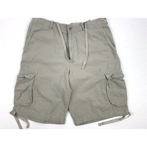 MURANO Men 38x12 Shorts Light Olive Green  Cargo Pockets Drawstring